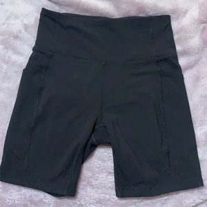 Black Biker Shorts with Pockets